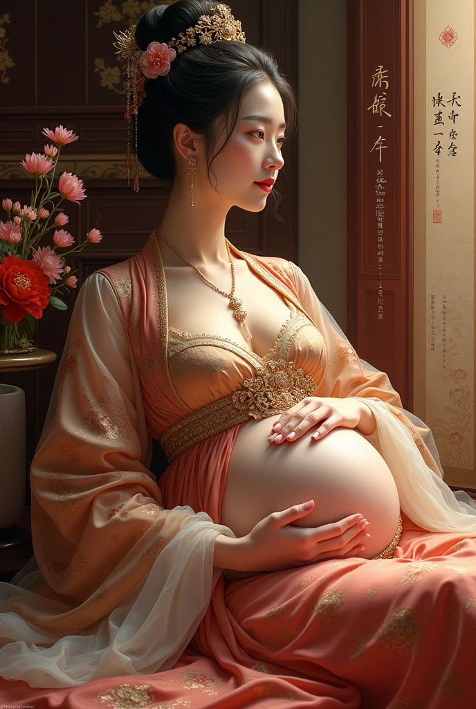 A seven- pregnant woman from the Tang Dynasty