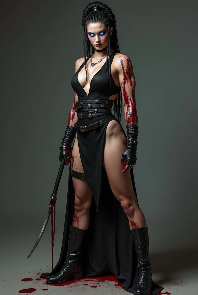 hightquality、masterpiece、Being tortured、Female professional wrestler'genitalia、Dripping body fluids、scar on chest、Blood、insert a weapon into the genitals、Private parts to avoid