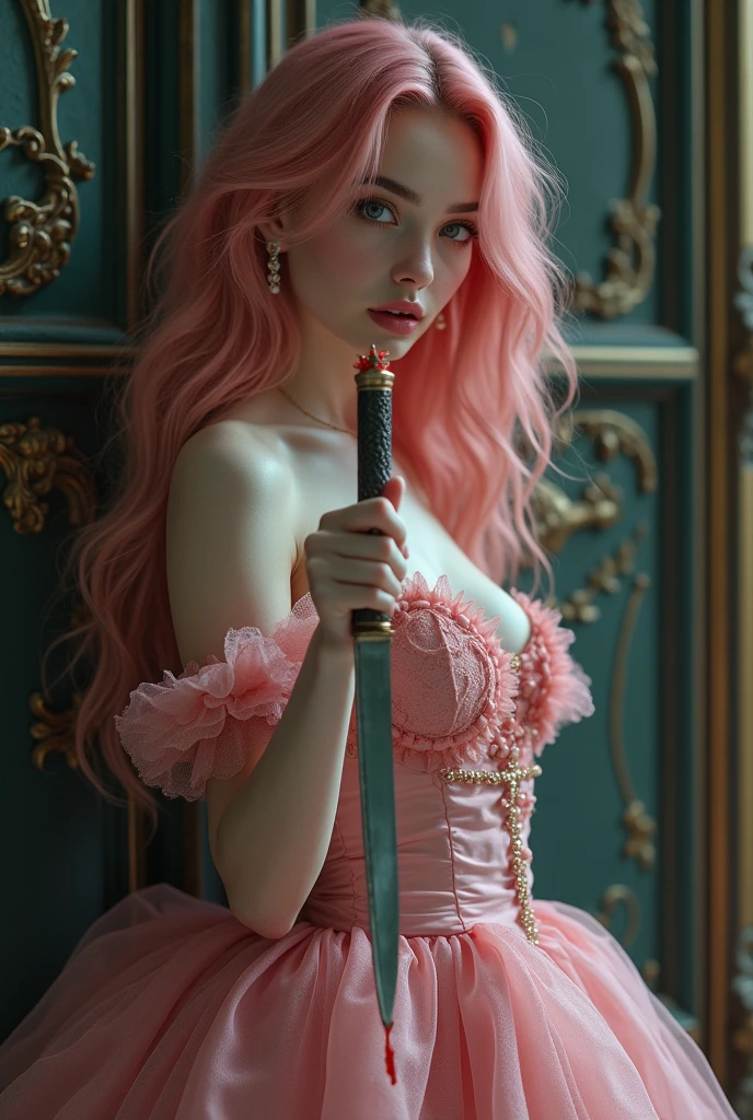 Princess Peach tied hands and ankles and gagged with a ball gag