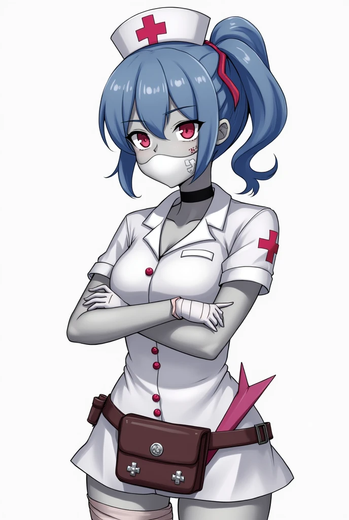 (zPDXL2), score_9_up, BREAK
(zombie:1.3), (female, skinny girl, solo), with Center parted short blue hairstyle, (have 1eye), (ambulance, midic lab coat), scene background, BREAK
AissistXLv2, unaestheticXL_bp5, SimplePositiveXLv2, zPDXL2 PonyXLV6_Scores