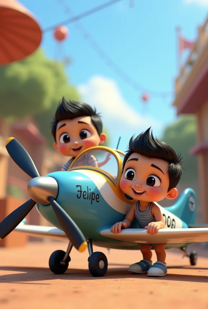 1 hombre feliz, sitting on top of a small plane, afuera, en el cielo.