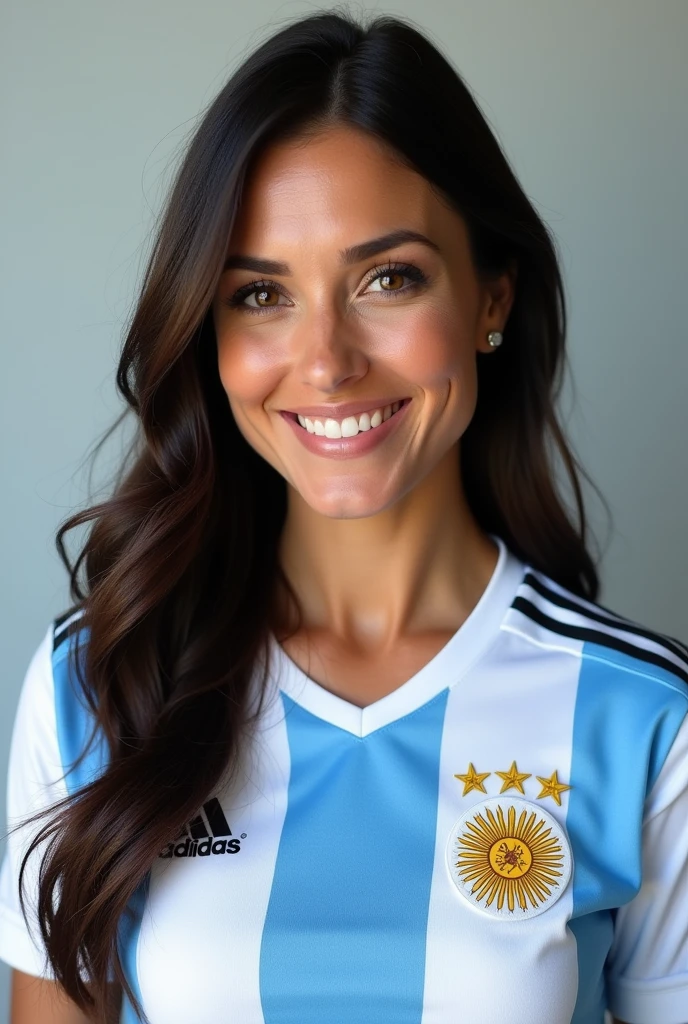 a woman wearing a flamengo t-shirt