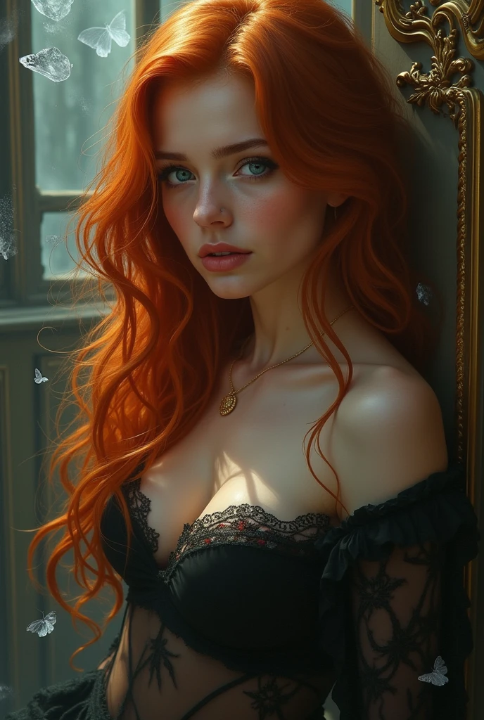In a rococo atelier、(flat!!!! tiny!!!! chest), ( girl), very young extremely!!!!!! pretty!!!!!!!!! face, Oil painting model, wearing a open!!!!! Lingerie, anorexic!!!!!!, emaciated!!!!!!!!!!!!!, very skinny!!!!!!, (very short!!!!!!!!!!!!!!), tiny!!!!!. Highly detailed, 8K, short!!!!!!!!!, 1girll, boney!!!!!!, firered!!!!!! long wavy, curly hair, black hair!!!!!!!!!!!! , (Perfect_Face), Convoluted, Dramatic Lighting, 4K, Detailed_Background, Caustics, from a_Side!!!!!, (eye contact!!!!!), (looking at camera!!!!!!). dark background, shadows