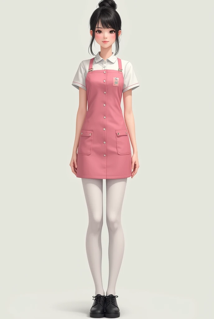 Drawing of a girl with ponytail and dress, cute 3d rendering, cute detailed digital art, mini cute girl, cute digital painting, 3d rendering stylized, cute digital art, cute rendering 3d anime girl, little curve loli, cute! C4D, a single character full body, standing on a white base