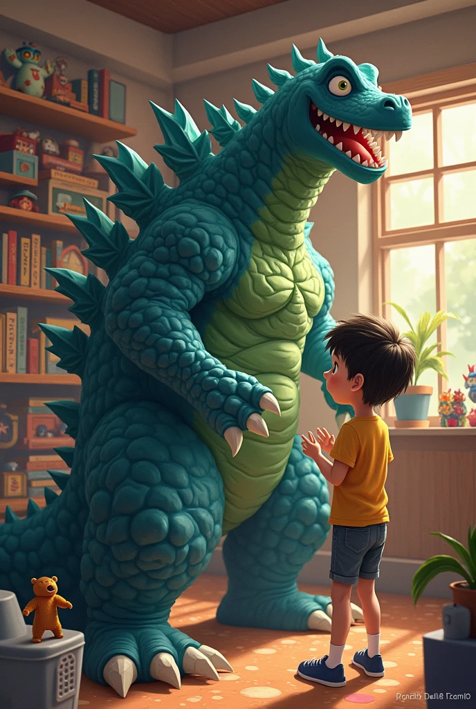 Boy bites Godzilla&#39;s vagina woman with big tits and vagina 
