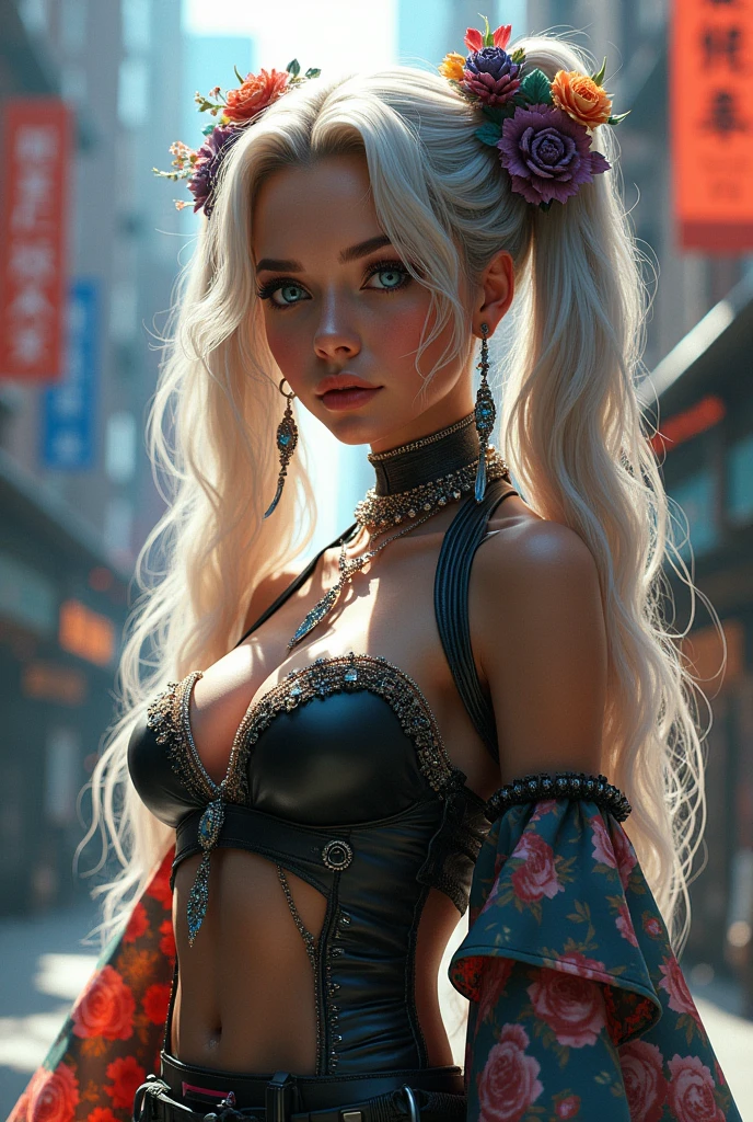 Ultra-detailed complex 3D rendering of the face, (masterpiece, top quality, octane rendering,), glamour shots full body image, very beautiful young elves, cleavage, (highly detailed skin: 1.2), (exposure: 1.1), ((blue micro bikini: 1.95)))). , 8k, (((very soft breasts)), (((conspicuous large pink areola)), beautiful Caucasian woman with white skin with full soft breasts with big buttocks, one, long braided hair, big breasts, dynamic angles, (((huge breasts: 2.4)), ultra-realistic photos, ((((((silver hair)))), futuristic urban background, facial muscles, (((((detailed and glamorous silver crown)))), In the style of Marvel Comics, ArtStation Trends, Clear Focus, Intricate Details, Very Detailed, Detailed Green Eyes, Sharp Focus, Digital Rendering, Professional, Abs, Lip Gloss, Glossy Skin, Sexy Pose, Golden Tattoo All Over Body, Silver Pattern All Over Body, Silver Lame Skin, Gold Glitter Skin, Mansuji, Buttocks, Jeweled All Over the Body, with silver scales, silver hair,