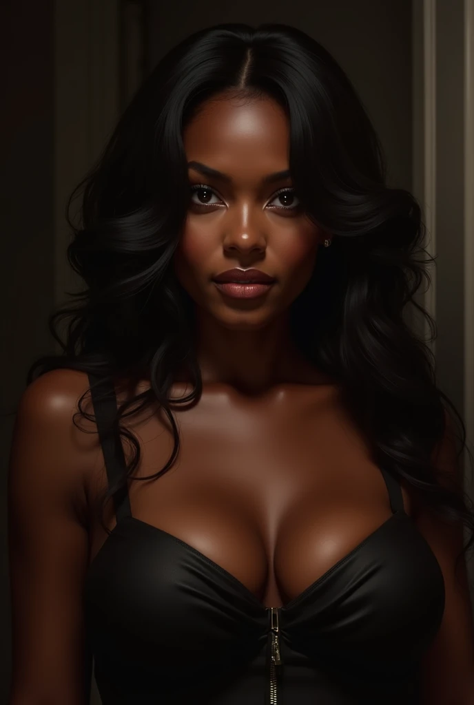 a beautiful adult woman dark skin with , wearing formal business attire, long loose hair, light-colored eyes, glasses, in an office setting, expensive colors, working, excellent lighting, (best quality,4k,8k,highres,masterpiece:1.2),ultra-detailed,(realistic,photorealistic,photo-realistic:1.37),detailed eyes,detailed lips,extremely detailed face,longeyelashes,elegant,professional