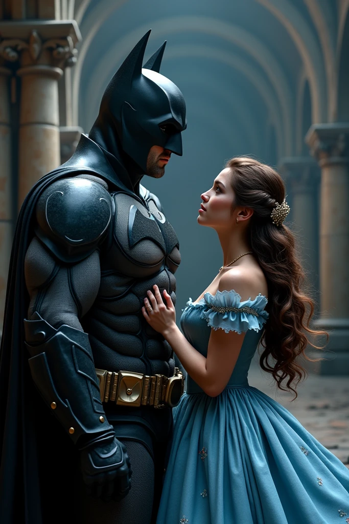 recreate Batman's first girlfriend: ((Julie Madison in social attire)) with (Batman asking her to marry him), 64k,
