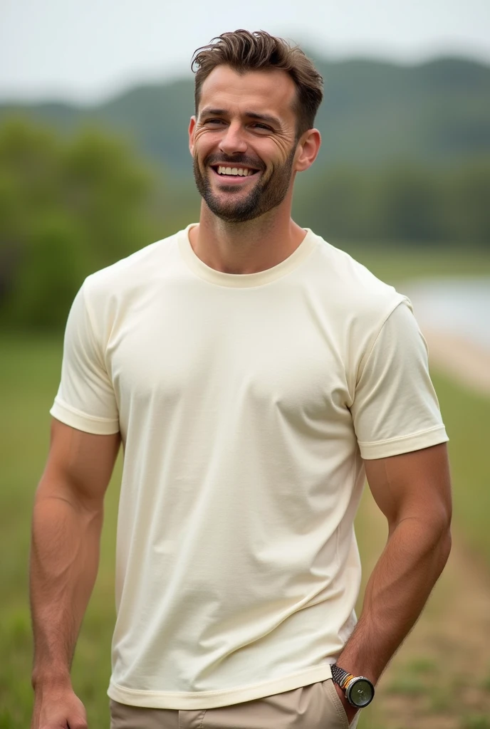 (medium shot:1) photo of man sc_walker <lora:sc_walker_sfw_00001:1> wearing a thin, fitted Henley shirt posing next to a sand dune in Wyoming, windy, Twilight, right after sunset, soft and dusky blue ambient light from the setting sun casts a serene glow on the dunes, (Peter Lindbergh), ethereal, contemplative, and introspective, solitude, minimalistic accessories, (sand blowing), dynamic pose, (distant cityscape:1)