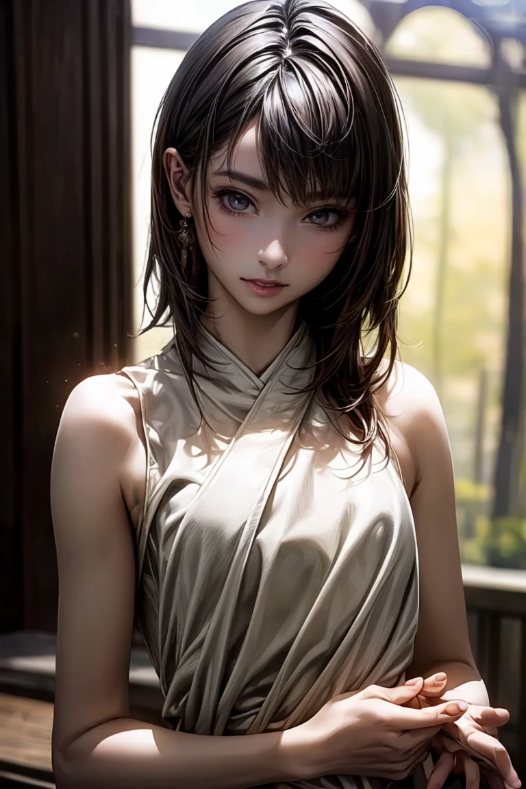 ((  top quality)), (超  high definitionです ), (  very detailed), (  detailed description  ), ((  best CG  )), ( Masterpiece ),  Ultra-detailed art , (  top quality, 8k, 32K), (  realistic  :1.2)、( high definition),   very pretty face and eyes ,  1 female ,   Thin Waist, Delicate body, (  top quality,   attention to detail,   rich skin details  ), (  top quality, 8k, Oil paints:1.2),   bright color、 Beautiful Japanese Women  、 detailed face  、(( random hairstyle :1.2)), ((Front-light photography :1.6,  Gravure Shooting )), Outdoor Shot, ((昼間のFront-light photography :1.6))