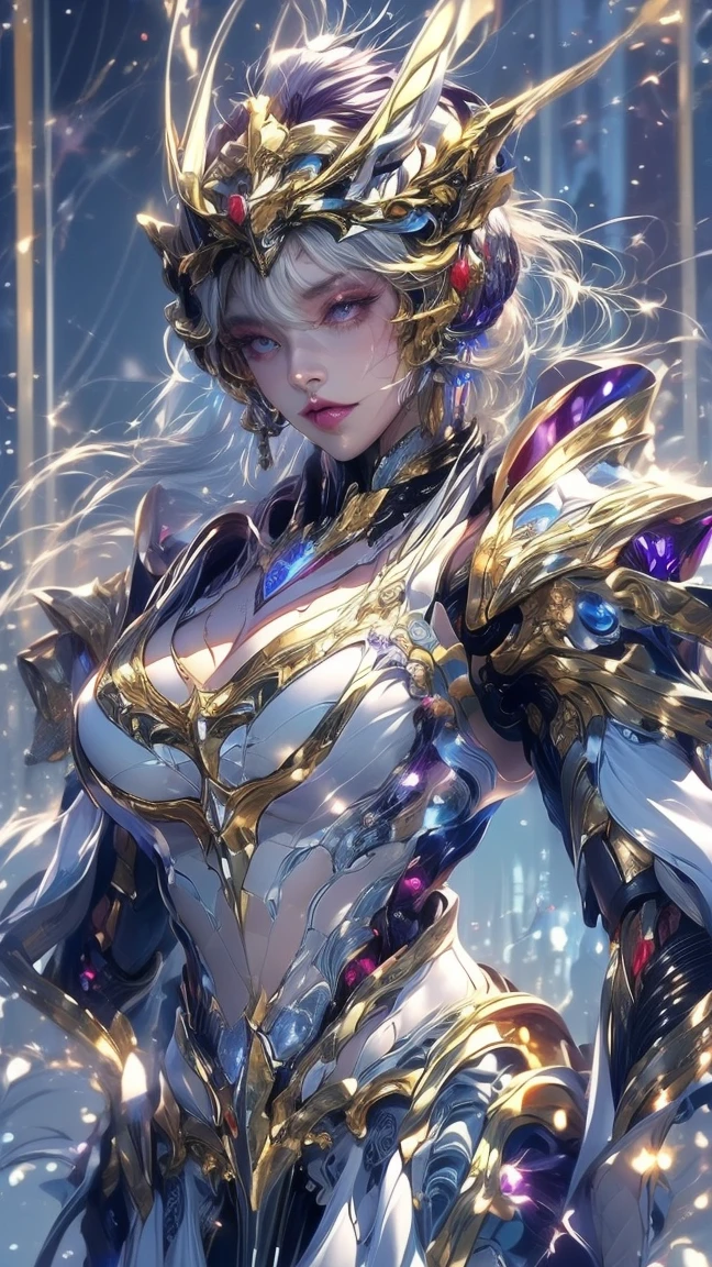 ((magical girl)), ((gorgeous starry sky background)), ((ultra-detailed)), ((cinematic lighting)), dynamic angle, (huge breast:1.2),floating, finely detailed, (glitter:1.2), (sparkle:1.2), (shine:1.2), classic, (painting:1.1), (sketch:1.1), (best quality), (masterpiece:1.2), (solo), beautiful detailed face, colorful hair, (long hair:1.2), (floating hair:1.2), (magical girl outfit), detailed outfit, (magical effects:1.3), (flowing skirt:1.2), (cute boots:1.1), (transparent fabric:1.1), (twinkle:1.2), (glow:1.2), (radiance:1.2), (flicker:1.2), (dazzle:1.2)