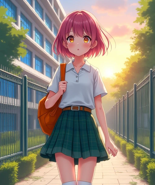 1female,15yo,Slim,,medium cleavage breasts Thin waist,slenderlegs,Pornographic exposure, 独奏,momo velia deviluke, hair ornament, bob cut, short hair pink hair, purple eyes, medium breasts,(wearing: yellow school uniform, sneaker), looking at viewer,(Background with:ln the forest,the rainforest,in summer,standing on your feet,Sweat profusely,drenched all over the body,seen from the front, hair straight, mostly cloudy sky,(((tmasterpiece),(Very detailed CG unity 8K wallpaper),best qualtiy,cinmatic lighting,detailed back ground,beatiful detailed eyeright pupils,(Very fine and beautiful),(Beautiful and detailed eye description),ultra - detailed,tmasterpiece,)),facing at camera,(Full body photo),Show shoes,A high resolution,ultra - detailed),revealing breastulge,legs are open,Raised sexy,Flushed complexion,Open-mouthed,frontage,full body