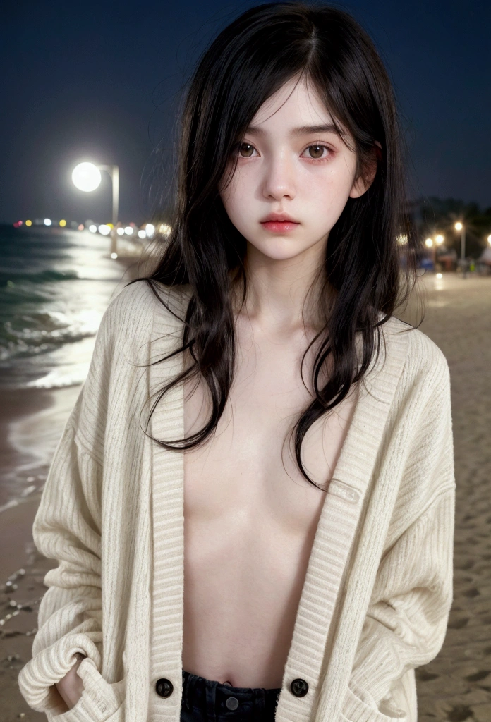 ((Highest quality)), ((masterpiece)) ,((one girl)), (detailed),((in the beach)), ((One girl)), ((nude)),(()),((flat chest:1.6)), (stare at viewer with stern eyes:1.5),((one girl)),(bitting own lip:1.1),(angry:0.9),nose blush,(shamefull:1.2),(bob cut hair),surprised, ((beautiful realistic face)),Beautiful Korean Women, Beautiful young Korean woman, Young and adorable Korean face, Gorgeous Young Korean Woman, Korean Girls, Girl cute beautiful face, Portraits of Korean female idols, Young and pretty Asian face, Cute natural anime face,Asian pretty face,((finely detailed face)),((glistening eyes)),((glistening eyes )),((large eyes)),(( pretty eyes)) ,(detailed),Perfect Face,((One girl)), ((clear eyes)),((show nipples)),((beautiful skin)), don't wear anything ,((show nipples)),(upper body),Showing her