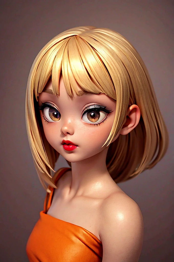 hyperrealistic american teen, blonde, little, perfect tiny body, sexy, dark makeup, perfect slim face, big red lips, very cute face, tiny body, big eyes, young looking, small, smelling penis