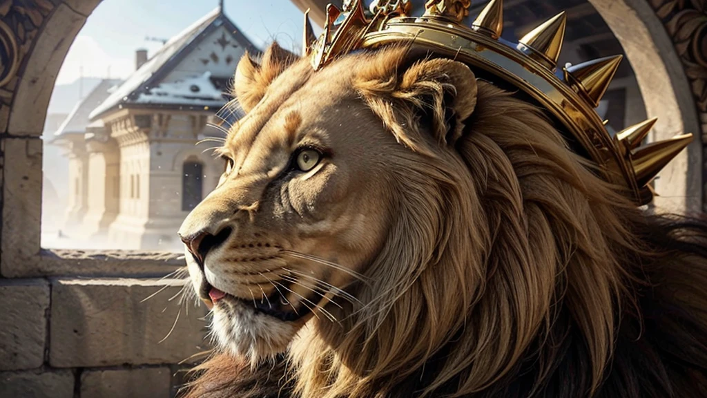 Lion with Golden Crown profile for Instagram page Full HD image 