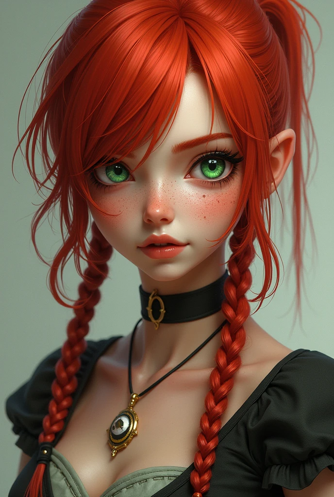 ((masterpiece))、(top-quality. Partial breast nudity)、(detailed, 27 years old)、(1girl) (red haired. Provocative and revealing devil cat suit outfit, partial exposed naked, she's standing seductively holding her huge breasts ) Extremely huge breast and buttocks.  The lens is very low to the ground looking up at her. Background is a highly detailed and highly aesthetic fancy romantic lit Mansion.glossy skin. 4k. Lens is very low to the ground looking up at her. Head to toe portrait. Bold and vivid colors.