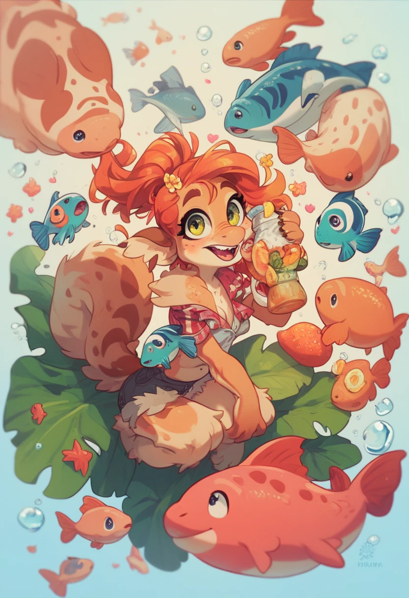 The Q version of the cute wolf，jumping, dipping toward the water, jumping to a lake, water splash, naked, happy expression, innocent, arms spread, forest background, lake, river, daylight, naked, nude, paws, beans
