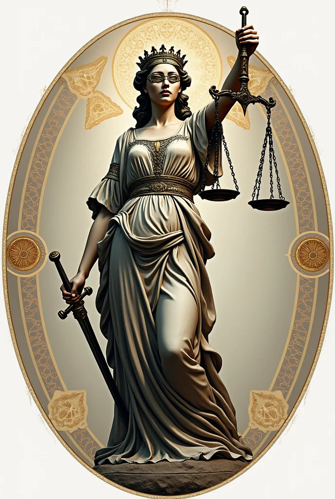 silver lady justice full body without background ang reflect