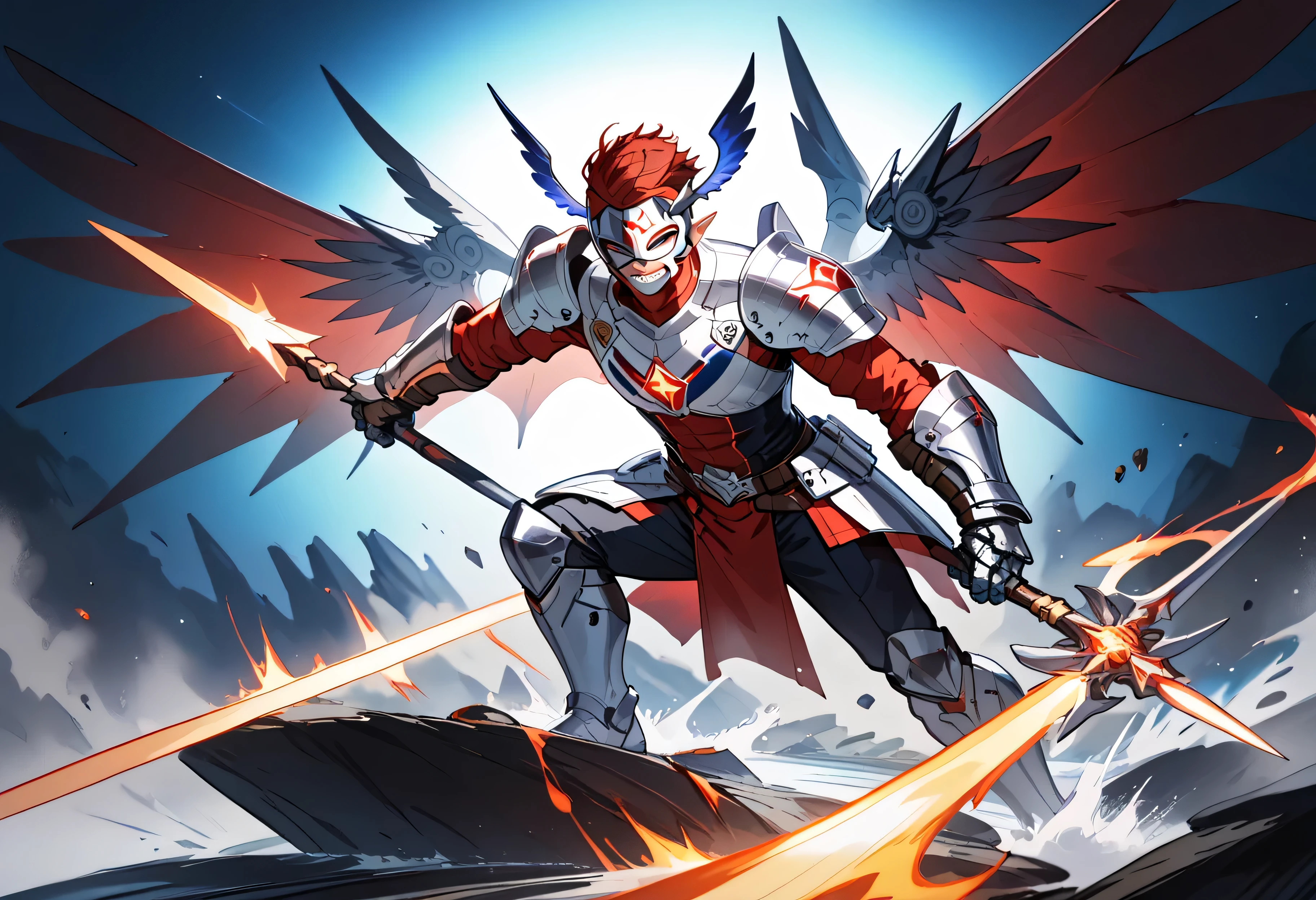 Class: Fusion Vanguard
A versatile warrior who embodies traits of strength, strategy, and adaptability. You have the ability to fuse abilities and traits from others, creating unique combos. This allows you to adapt to your environment, gain new powers from defeated foes, and become stronger with every challenge.
Weapon of Choice:
Adaptive Morphblade
A weapon capable of changing forms between a colossal greatsword, a pair of gauntlets for hand-to-hand combat, and a spear for ranged precision. It absorbs energy from enemies and the environment to evolve, reflecting your growth and creativity.
Power:
Essence Synthesis
You can temporarily or permanently absorb the essence of creatures and magical items, integrating their abilities into your arsenal. This allows you to create combinations like fire-infused punches, wings for flight, or shield-like scales for defense. With this power, you never stop evolving, ensuring you're always ready for new challenges
High Resolution, Best Quality, High Quality, Super Detailed, Short Hair, Gradient Hair, Pointy Ears, Smile, Fang, Teeth, Negative Space, Mask, Ray Tracing, Reflection Light, Glowing Light,