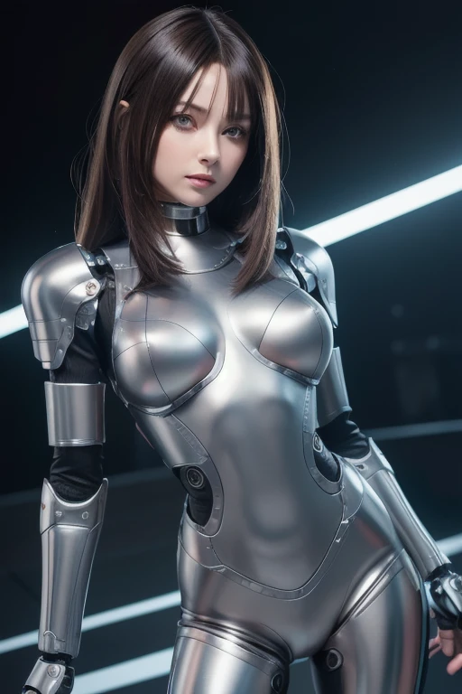 Create anime Beautiful sexy girl A very small part of him looks like a bot and the rest is so beautiful He is looking directly at me