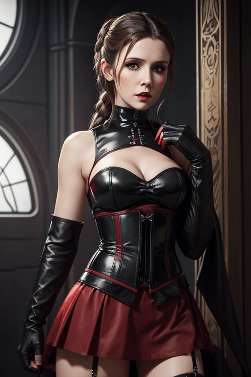 full body, Brooke Shields, 12 years old, pigtails, blue eyes, red lipstick on her lips, on the Game of thrones Iron Thone wearing sheer red and black silk lingerie, masterpiece, best quality, (extremely detailed CG unity 8k wallpaper, masterpiece, best quality, ultra-detailed, masterpiece, best quality,