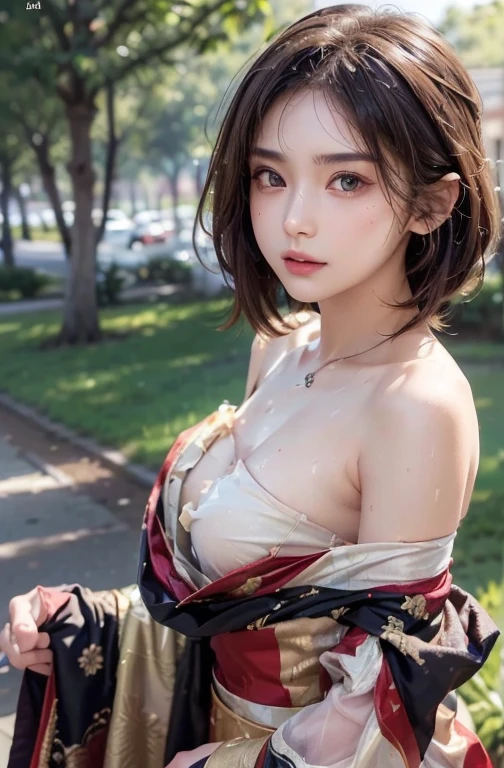 Mastepiece, Best Quality, (Highest quality、8k、masterpiece:1.3)、Ultra-high resolution、Physically Based Rendering、(Photorealistic：1.37)、Beautiful woman with perfect body:1.4、Slim abdomen:1.2、Highly detailed face and skin texture、 Red Cheeks、White skin、Narrow waist,Thin legs、Highest quality,Very beautiful woman, (cute:1.2),Perfect Glowing Skin、((Flower Field))、(((Full nudity)))、(((Upper body nude)))、(((Lower body nude)))、smile、(((Wearing a cloak)))、((Hair blowing in the wind))、((Pubic hair is visible))