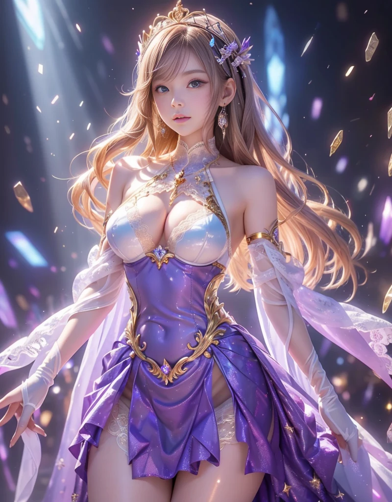 very cute, Blonde Hair, Big smile, red roses, One 20-year-old girl, 1. Goddess Athena, The beautiful, flawless face of the goddess Athena, delicate yellow nightgown, Lots of sexy black lace detailing、Long sheer sequined nightgown, A beautiful pale red silk half veil, Legends of female saints, Icons of female saints, Beautiful goddess-like glitter, Dark and mysterious version, Vermilion lips, Plump red lips, ((口をclose:0.9)), Complete teeth, Symmetrical incisors, Bright white teeth, ((Angry face:0.8)), delicate and beautiful pino detailing, delicate and beautiful lip detail, (Pure and perfect face: 1.9), Female Eucharist, Round Breasts, 大きくてRound Breasts, Phoenix Brooch, Long, flat bangs, Long black hair, Beautiful, clear face and well-proportioned eyes, (Light purple eyes with transparent irises: 1.8), (Big round eyes and makeup, Sexy wet eye makeup, So beautiful、Careful hair and makeup, long and delicate blonde hair, delicate, Body image: 1.8), shape: Brilliant and, (The stars that make up the sky々: 1.7), (The Gate of Heaven and Imaginary Time and Space: 1.8), Imaginary art, RAW Photos, hanfu pictures, Best Photos, High resolution, 最high quality, Best Photos, Best Goddess Quality, 8k female, Super 8 Single Saint Portrait, The most true color scheme, masterpiece, Best Beauty Brands, Best Hair Jewelry, Brand real photo, Dark studio, Border Light, Two-tone lighting, (Rosy white skin: 1.4), (High skin detail: 1.1), 8k uhd, SLR, Soft Light, 8k, high quality, Frank, Smooth and sharp volume, 10x more pixels, Sexy Goddess, Sexy Goddess, (Background Space: 1.8), (The most beautiful aurora eye: 1.7), Beautiful Eyes, The aurora is beautiful and flower-like, (Beautiful single women: 1.8), (see here:0.8), close, Approaching the Goddess, Clear and unrealistic