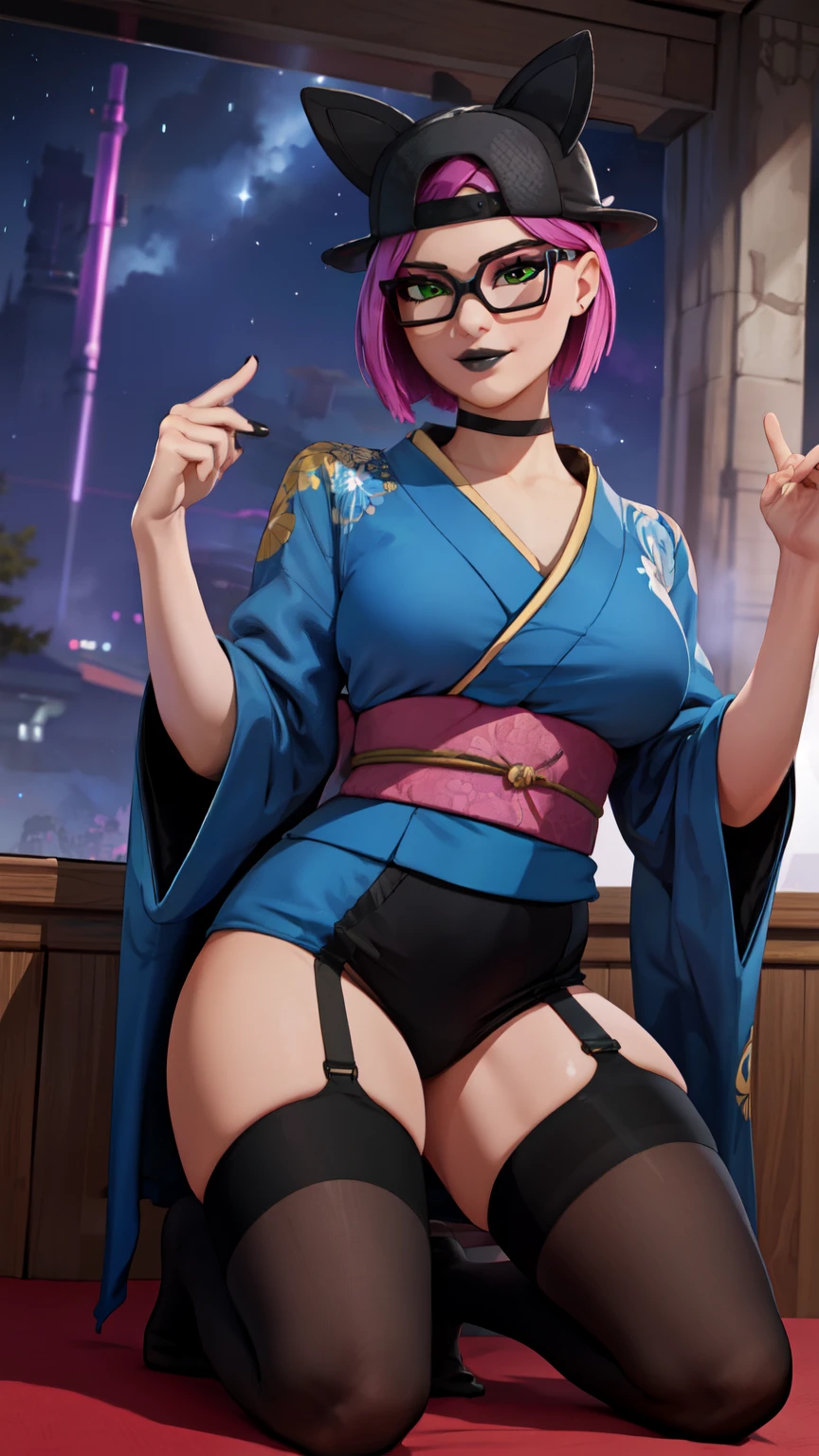 1Joven, STANCE: piernas abiertas, {{sexo oral}}, large buttockss, smal boobs, estilo de corte: purple dyed mohawk pixie, piel morena
