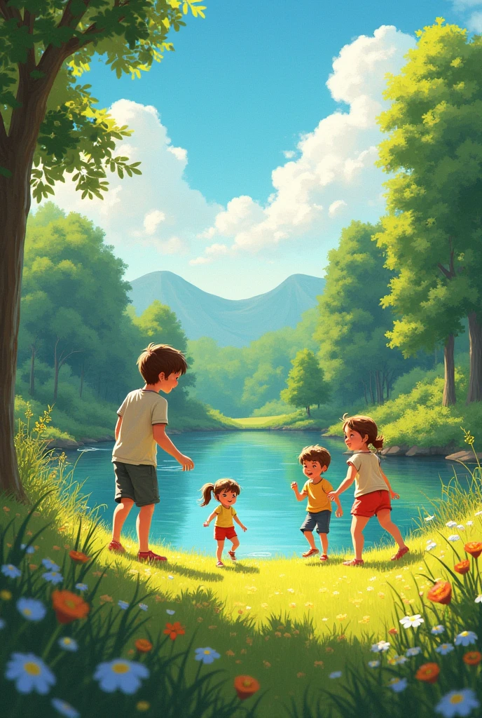 many child have a pond