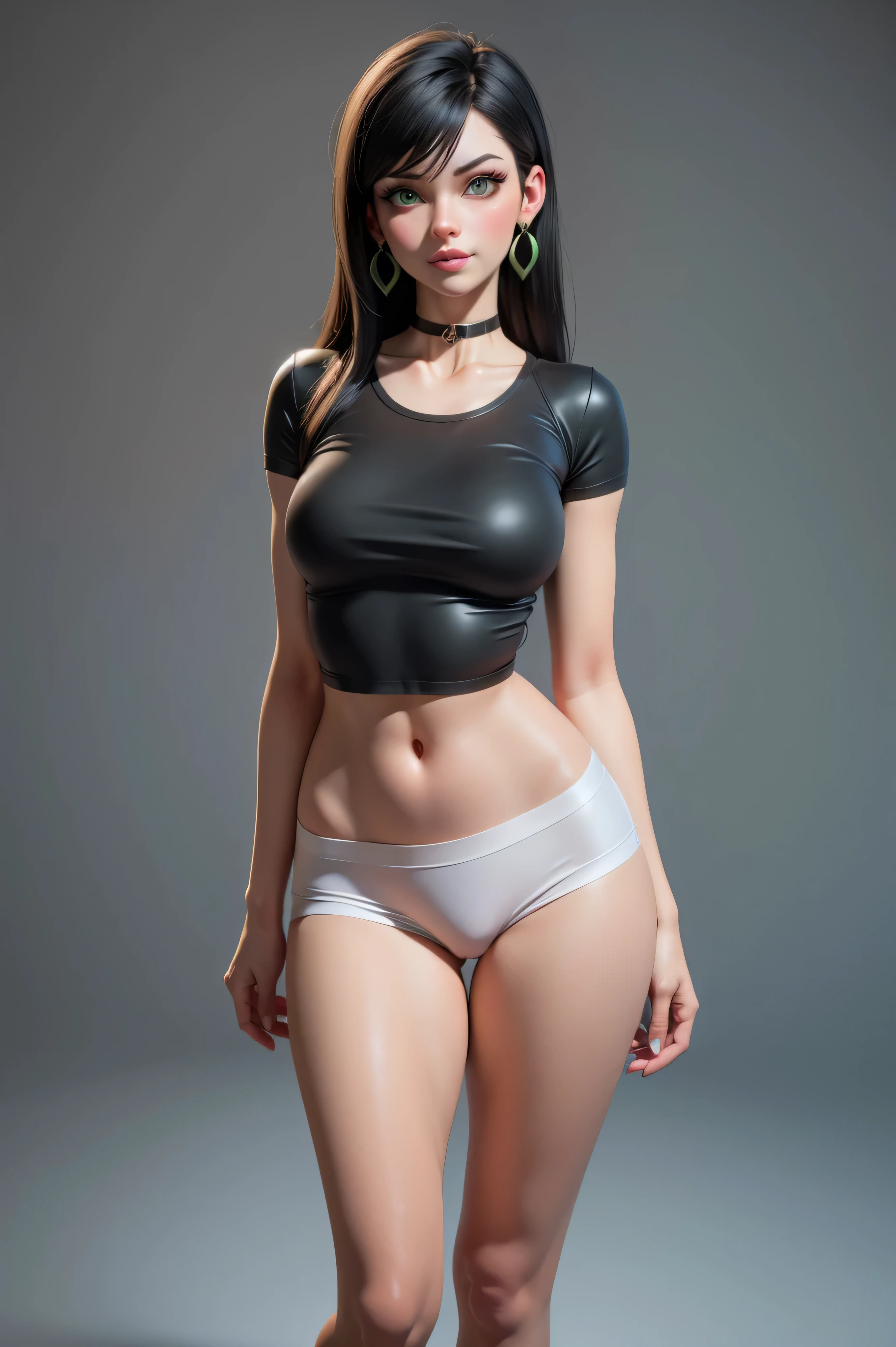 Mujer pose sexy, ropa futurista, ajusta, cuerpo detallado tetas grandes, gran figura, ultra detallado, Modelo de belleza, sentada, sonriendo, cuerpo expuesto, cuerpo completo