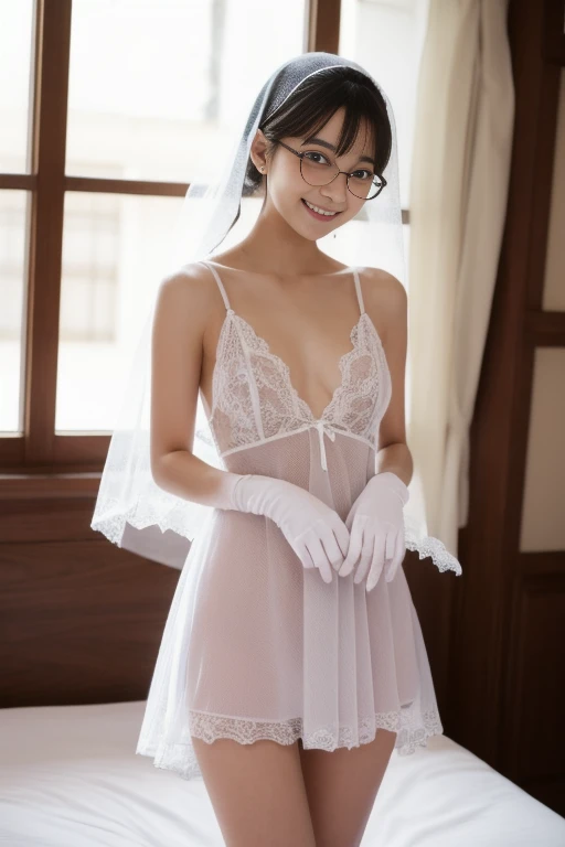 (8k, RAW Photos, highest quality,masterpiece: 1.2), (Realistic,photo-Realistic: 1.37),Very detailed,1 girl,cute,alone,beautifully(smile: 1.1), Medium chest, Beautiful fine details, (short hair: 1.2),wedding style,see-throughdress,longsleeve,whiteglove,open crotch lingerie,legs UP,(spread legs),Wedding Veil,tiara,skirt lift,High heels,see-through dress,dress lift self,wedding veil,tiara,choker,(Wearing white gloves),white thighhighs,zettai ryouiki,church,on bed,ahegao,nipples,grab hip,legs up,hold knees,