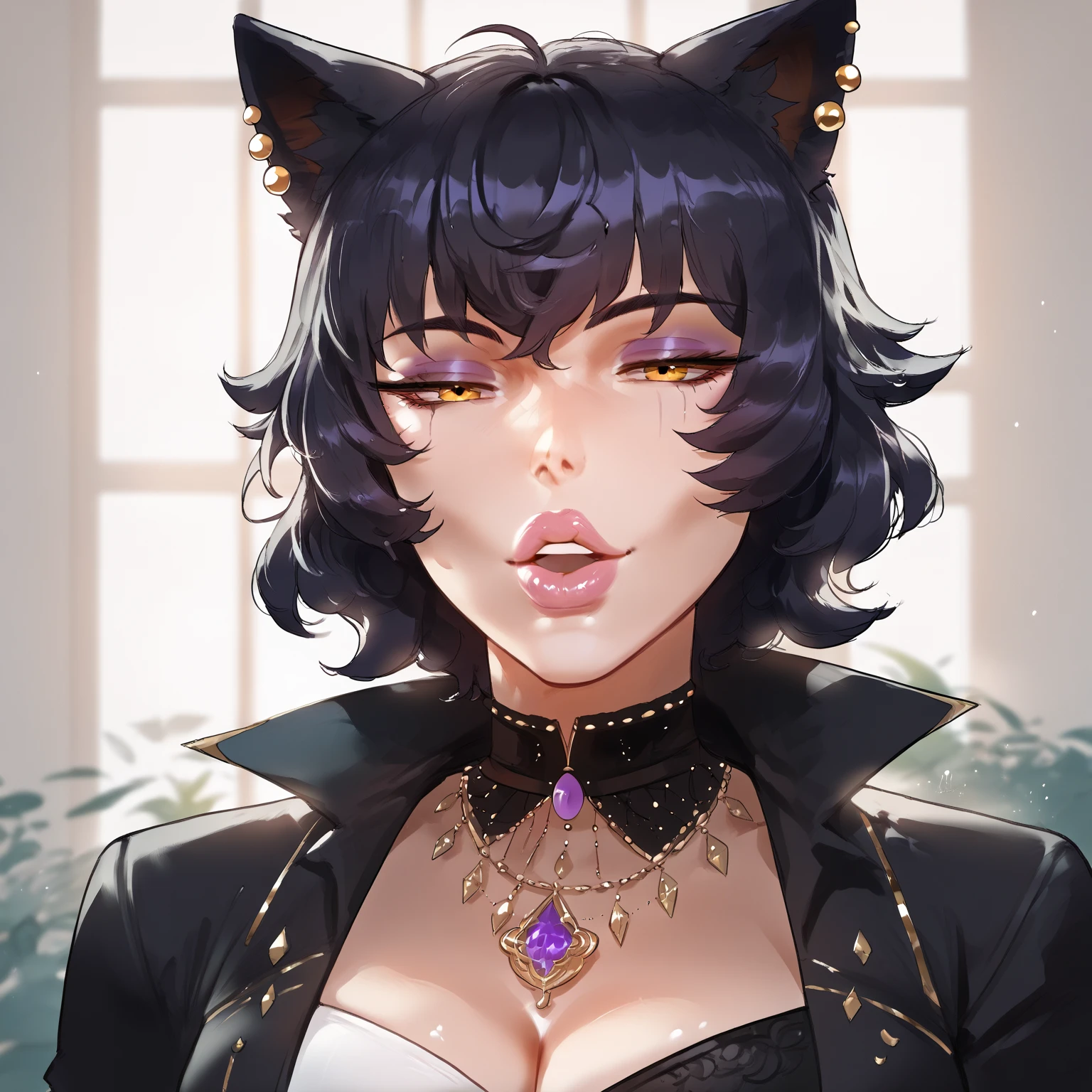 score_9_up, score_8_up, score_7_up,score_6_up, score_5_up, score_4_up, rating_explict, 1girl, kali belladonna from rwby, older woman, eye wrinkles, full lips, MILF,