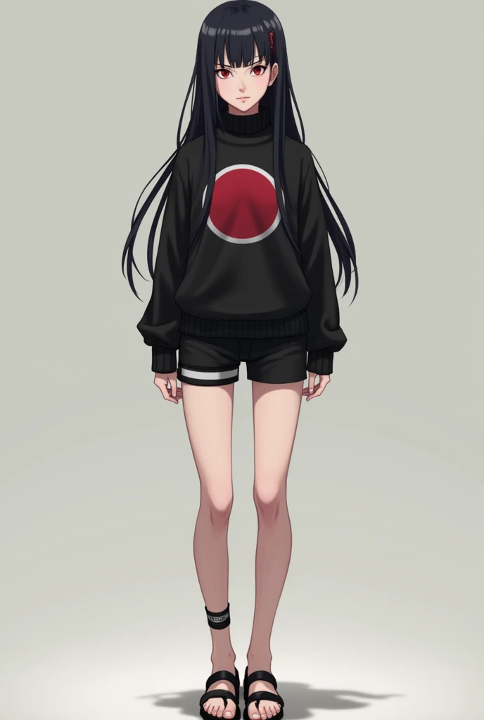 a woman in a black swimsut, anime moe artstyle, anime girl wearing a black swimsut, gapmoe yandere, gapmoe yandere grimdark, cute anime waifu, seductive anime girl, tall, noire, sultry smirk, full body, bare tight, black swimsuit, bare leg ,front back and side view of character