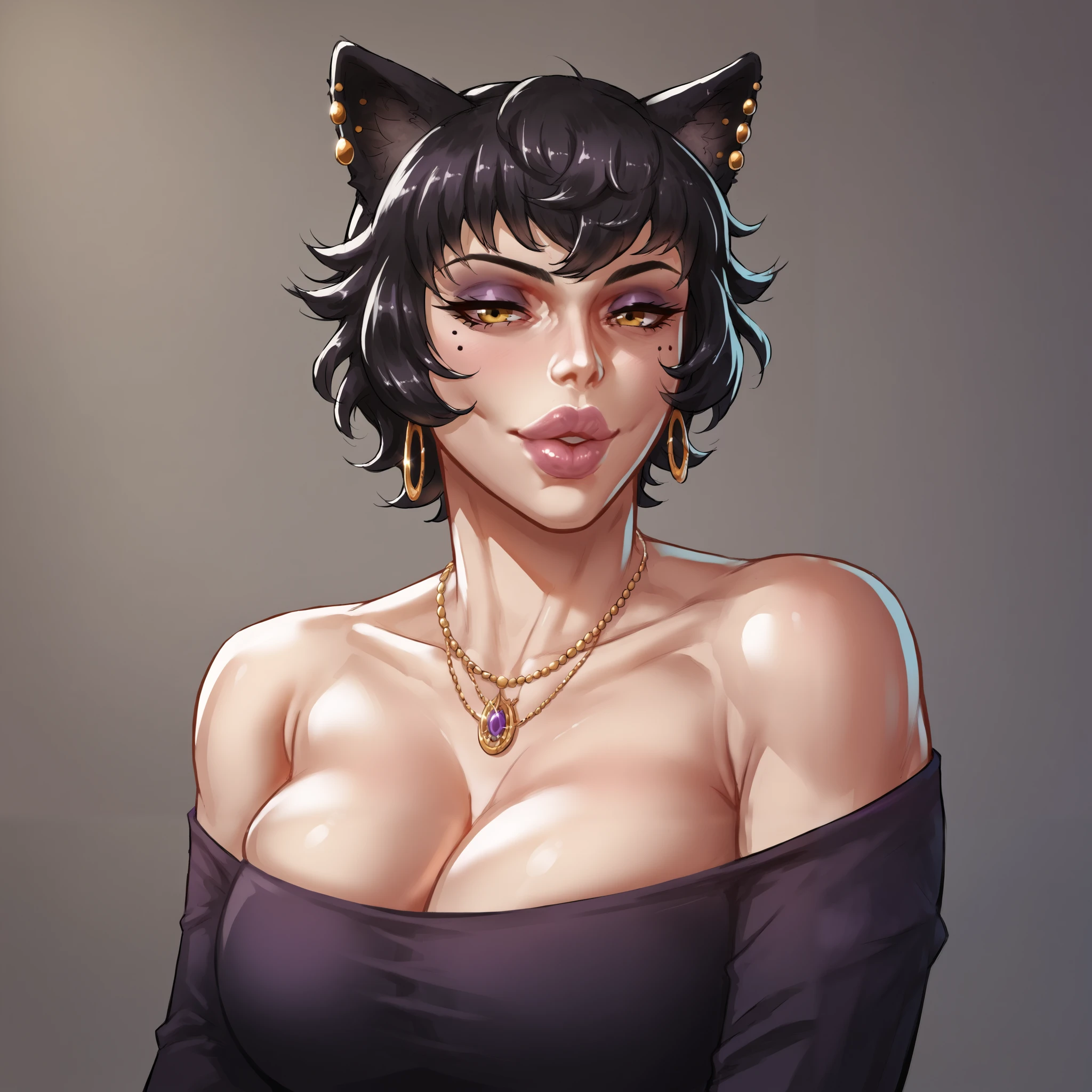 score_9_up, score_8_up, score_7_up,score_6_up, score_5_up, score_4_up, rating_explict, 1girl, kali belladonna from rwby, older woman, under_eye_wrinkles, full lips, MILF,