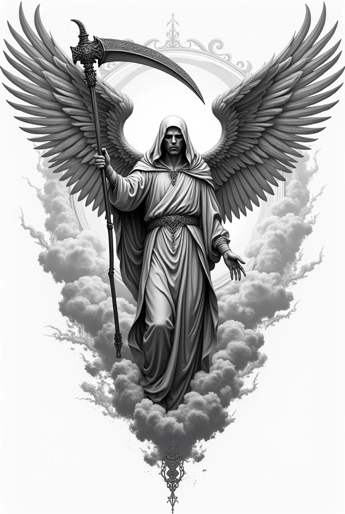 shirt print in vector, only in white color and black background, elements that tell the story of Lucifer's fall to heaven, fallen angel, vector, lines like sketch, sketch style lines, old book illustration style