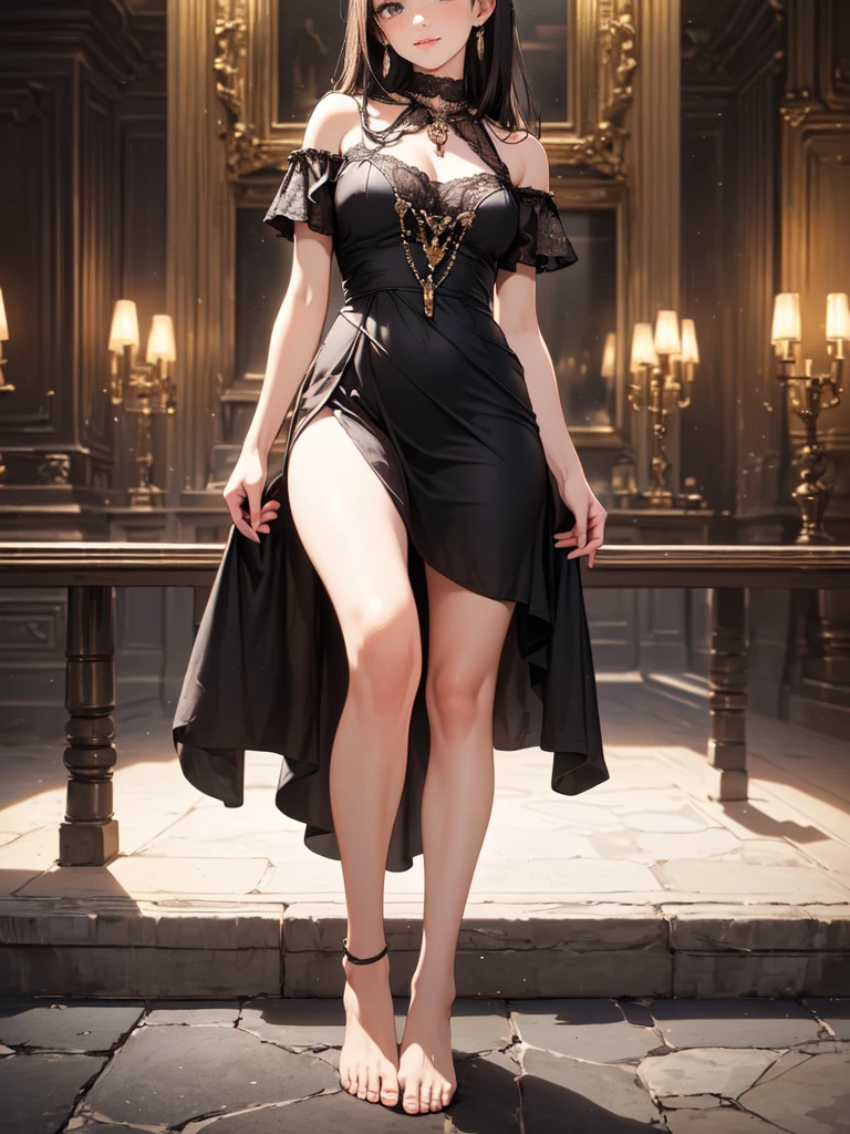 Baroque, Gothic Lolita, Lovely, 1 Girl, Beautiful long hair,Solitary, Full body portrait, Huge breasts,lace bodysuit, absurd, intricate lace,intricate embroidery, high resolution, Extremely detailed, The most detailed, Red lips