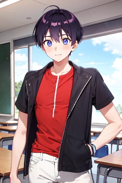 １４age　 changing clothes 　 shirtless　classroom