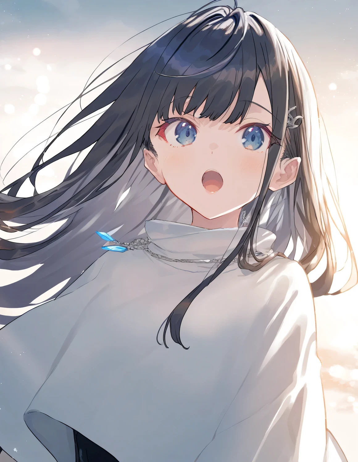 1girl, tomboy, little female, small breasts, beautiful detailed eyes,open mouth, outdoors,wind, fantasy, game CG, break,(artist:kazutake_hazano),artist:fujiyama,artist:Shirabi, break,(masterpiece), (best quality), (ultra-detailed),(Detailed Lighting), very aesthetic, newest, beauty illustration,super detailed skin, (masterpiece), (best quality), (ultra-detailed), very aesthetic lighting,newest ,hi res,absurd_res,shiny skin,2023,(shaded),digital media (artwork), realistic lighting, 16k, 8k,highres, source_anime, official_art, photoshop_(medium)