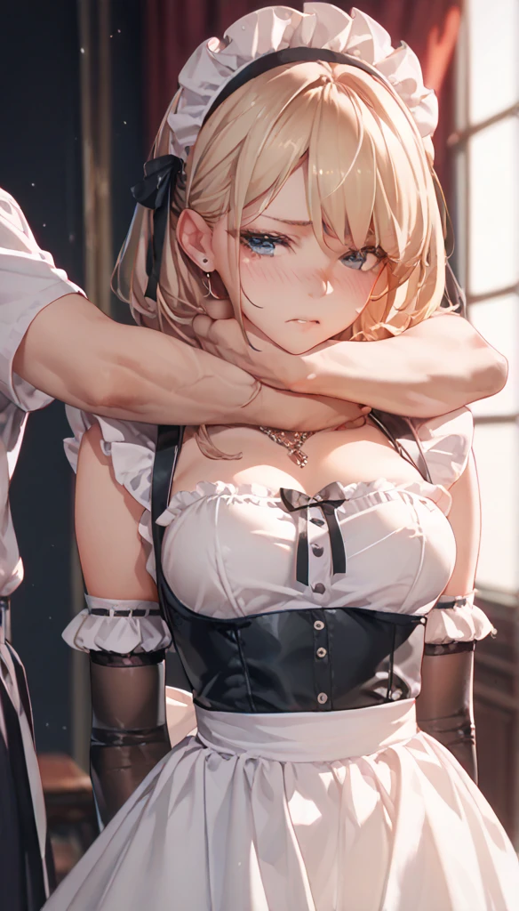 (girl,Fat Boy:1.2)、(Maid clothes)、blush、French kiss、(hug)、(Big Breasts)、Very detailed、High resolution、4K、masterpiece、High resolution、(tears:1.8)、(rape)、Straddling the Boy、heart、toilet、(Sex:1.8)、(Grin)、Knee socks、(Side view)、(rape)、Kneeling、tie with a collar、(Leaning forward)