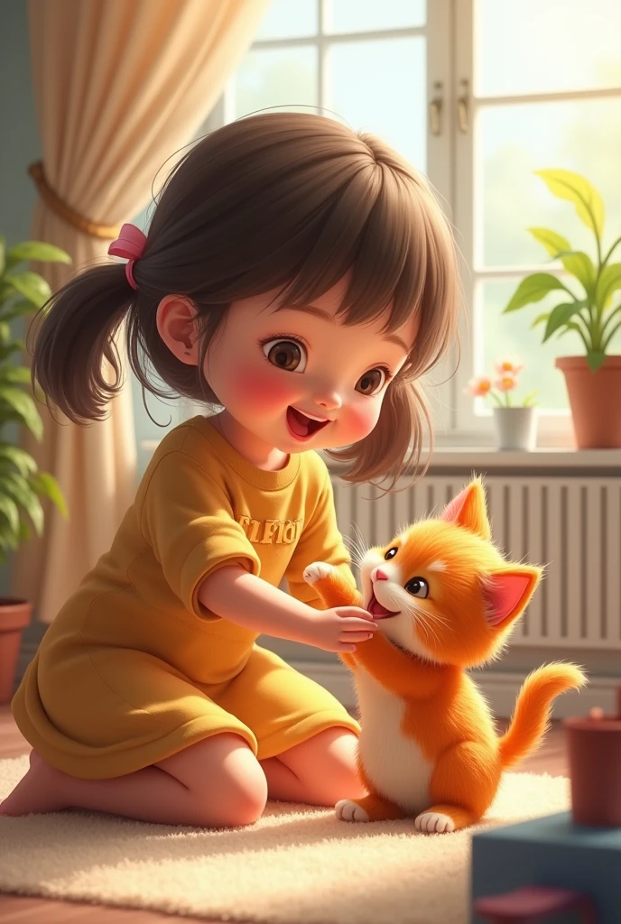 Kitten with girlfriend