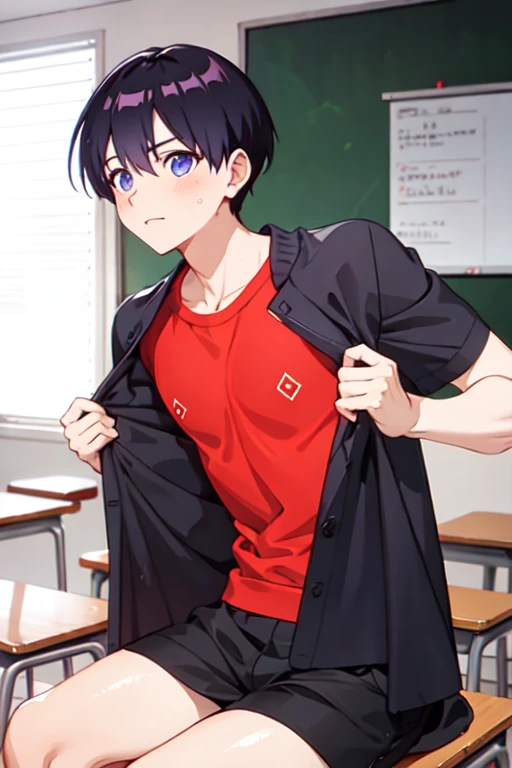 １４age　 changing clothes 　 shirtless　classroom