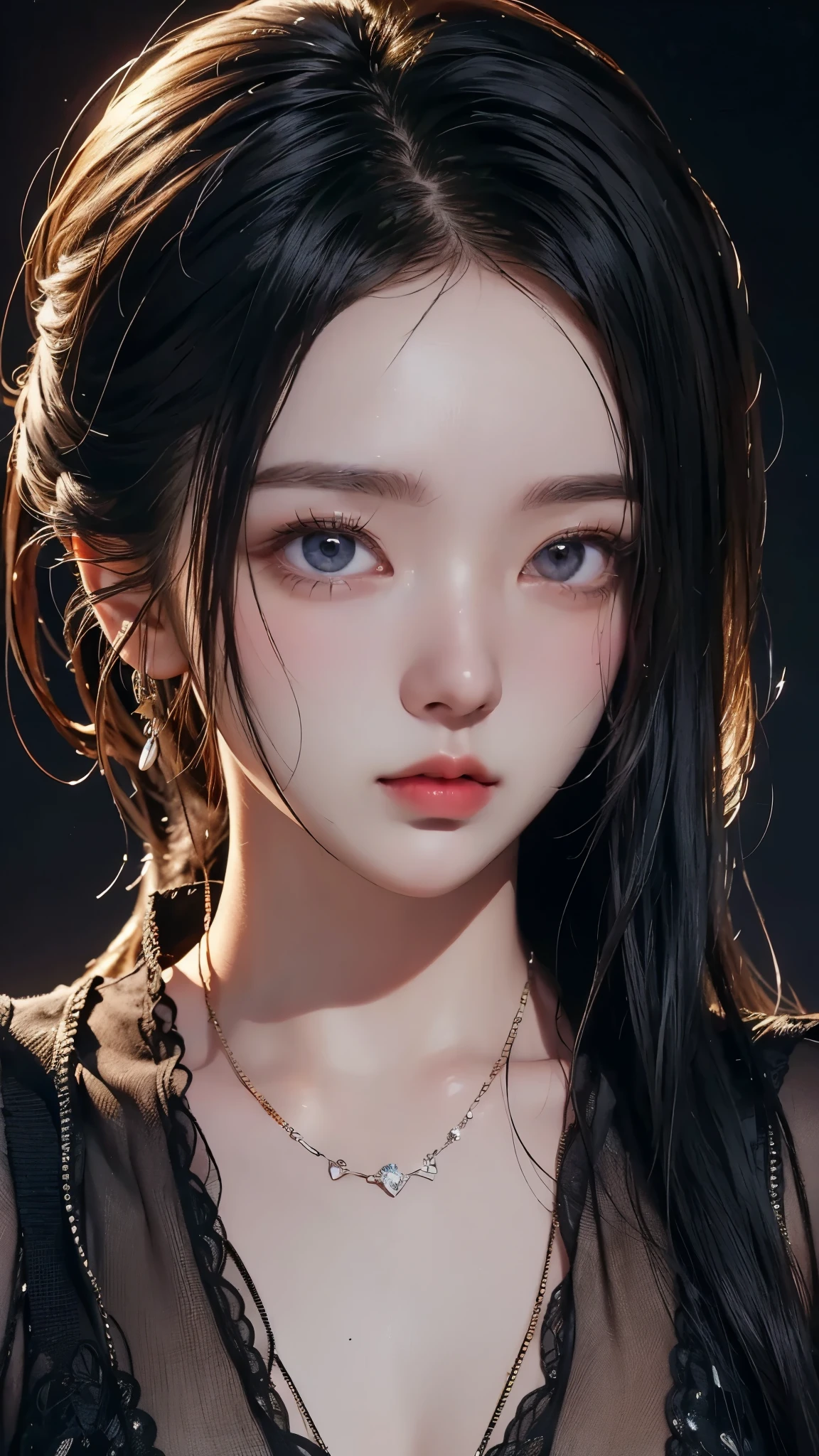 masterpiece,   top quality, illustration,  VERY DETAILED ,   Exquisite Details  ,   high resolution, 8k wallpaper,   perfect dynamic configuration,   beautifully depicted eyes,  섹시한 face, 황홀한 face,  성적 절정의 face,  face, ((  dark background)),  mark desteder style  ，