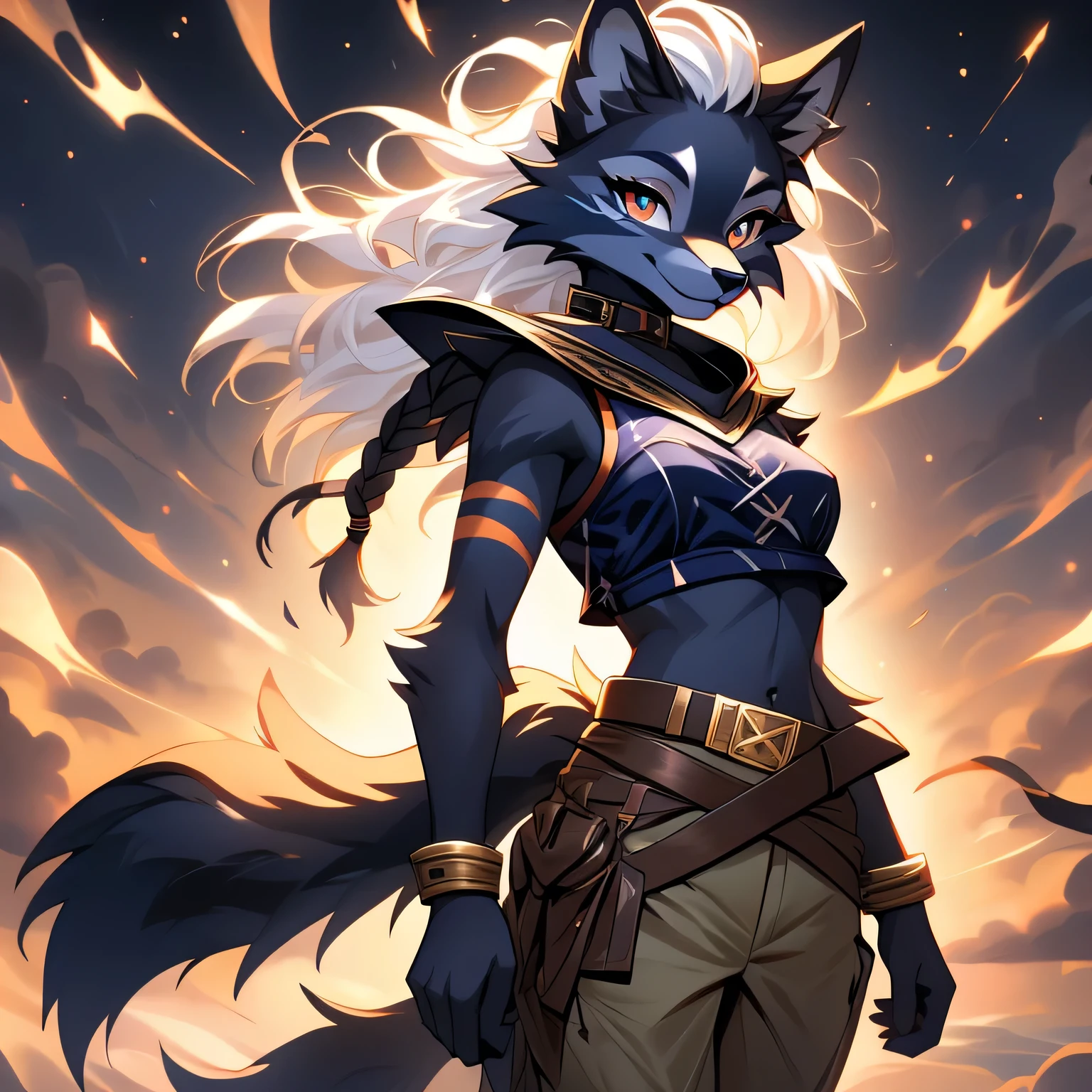 Azuna, earth bending, kitsune ears
