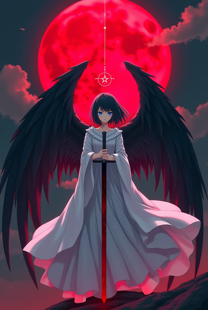 tmasterpiece,Portrait of an angel in prayer,Evil countenance,Three eyes,eye closeds,Black and white wings,A frame eroded by darkness and light
