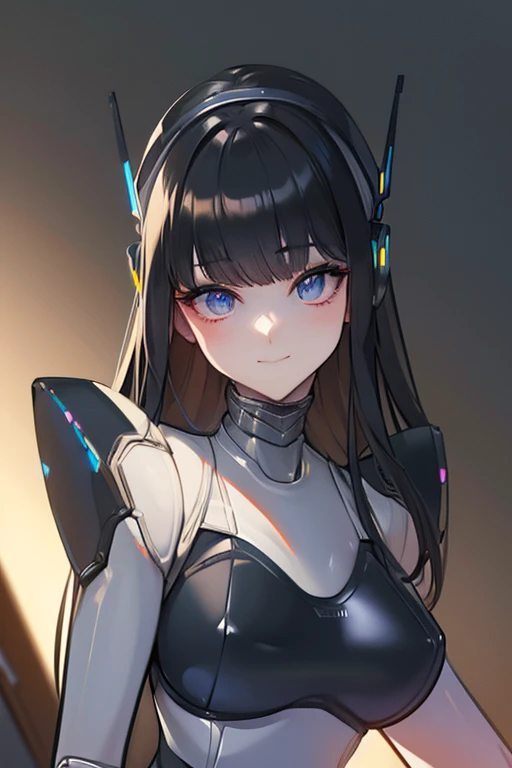 (masterpiece),(Highest quality),(Super detailed),(Best illustrations),(Best Shadow),(Absurd),(Detailed Background),(so beautiful), 16K, 8K, 4K,(Best Shadow),empty eyes,robotization,woman ,big bust,Robot Joint ,Metal skin,Black Suit,long hair,a black suit that covers the whole body