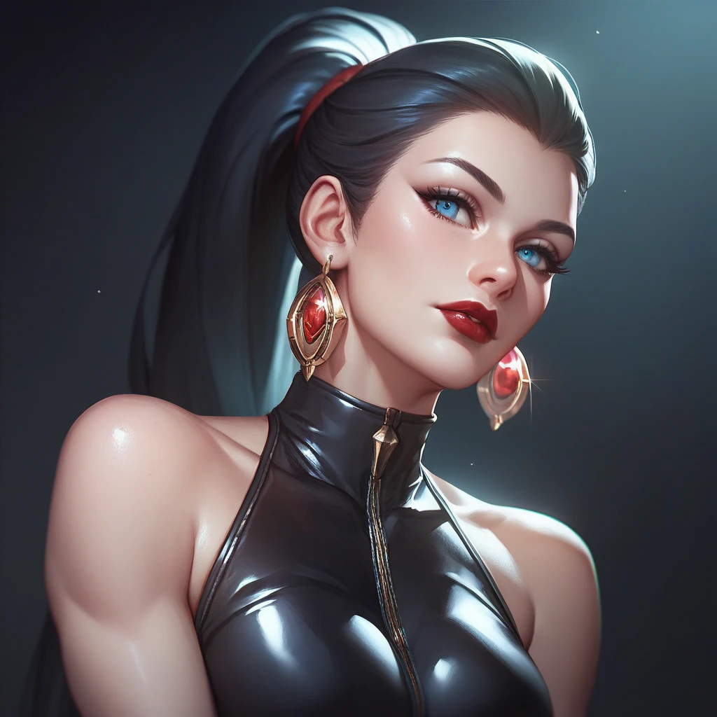 (best quality,4k,8k,highres,masterpiece:1.2),ultra-detailed,(realistic,photorealistic,photo-realistic:1.37),sexy,busty,beautiful detailed eyes,beautiful detailed lips,extremely detailed eyes and face,long eyelashes,1 woman,dual wielding pistols,fierce expression,sleek black hair,fit body,leather outfit,high heels,mysterious background,night scene,city lights,neon signs,glowing effects,sharp focus,professional,portrait,dark and moody color palette,rembrandt lighting,contrasting shadows,dramatic angles