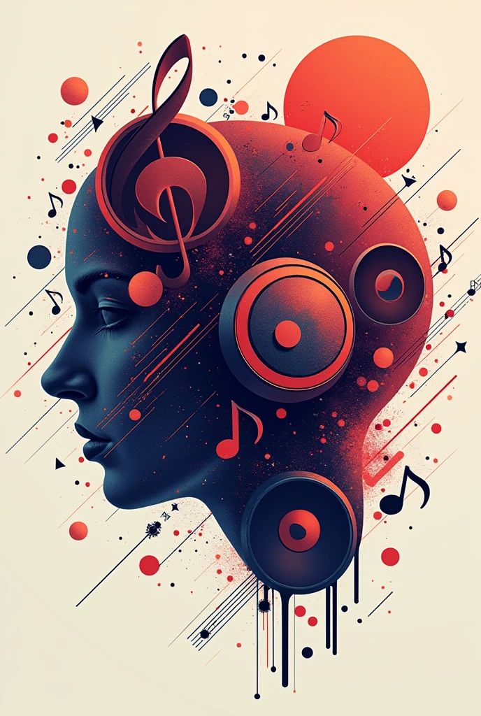 Make a cover for a project about how music impacts the brain 