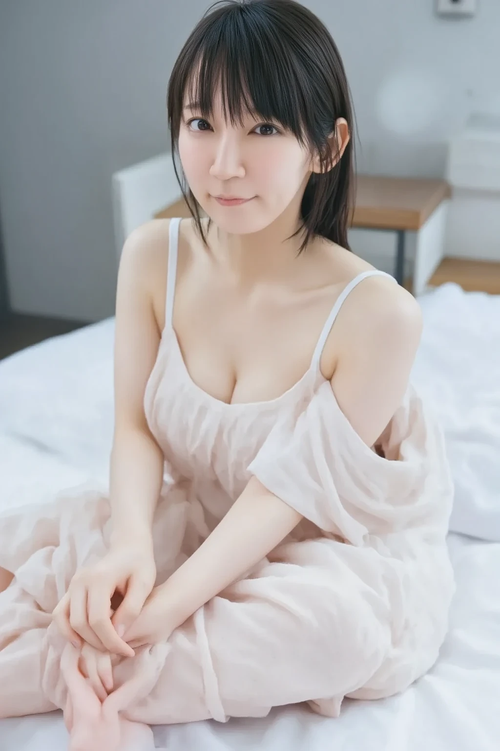 1 girl,(Best quality, 8k, 32k, Masterpiece),(Realistic: 1.5),riho yoshioka:2.5,nude:4.3,elect nipples:2.9,real nipples:3.0,spread pussy:4.2,flushed cheeks,medium breasts,straight long hair,pubic hair:5.1,great laughter,30 years old,on the bed