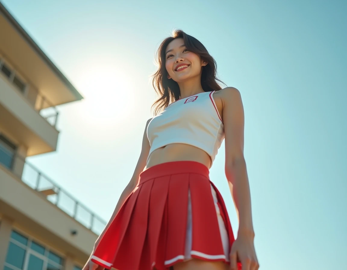Pubic hair grows、Smile full of happiness、((:1.3))、、、Panting face、Lacking、After being attacked、Sweating、Expression in a state of excitement、short-hair、eye glass、((:1.1))、Pink panties seem to flicker、((1 beautiful girl)), extremely detailed CG unified 8k wallpaper, Highly detailed, RAW color photo, Professional Photography, Realistic, top-quality、hight resolution、ultra-detailliert、masterpiece、Raw photography、realisitic、Photorealsitic、extremely delicate and beautiful、finely detail、Textured skin、full-shot、(Sky from below)、1womanl、japanes、22year old、(Professional Baseball Team Cheerleading)、(Cheering seats in the stadium)、(beauitful face:1.5)、(Showing white panties:1.2)、(Highkick:1.5)、itting open legs、Open your crotch、(Pubic hair sticking out of panties)、Cheering uniform、(a miniskirt:1.5)、tall、Brown hair、Wearing makeup、(Bare legs:1.5)、Do not wear anything on your arm、perfectly proportions、(At SFW)