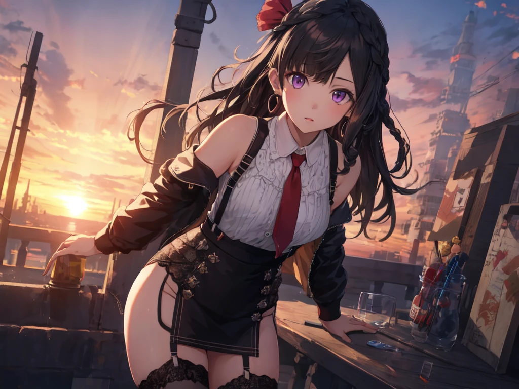 (absurdres:1.2), (ultra delicate:1.2), (masterpiece:1.2), (very cute 1girl, 16 years old), (highly detailed beautiful face and eyes), (ultra delicate brown-cute-eyes), (detailed Iris and eyelashes), attractive lips, BREAK ponytail delicate long hair, blunt bangs, shiny black hair, BREAK (slim body and gigantic breasts:1.1), narrow waist and leggy, beautiful curvy cute ass, BREAK (glossy realistic skin texture:1.2), (sweaty skin:1.2), precise ???????, (happy smile), BREAK (Female Archer intricate details Uniforms, chest-guard, armguard, compound bow), BREAK Night view of Paris with sparkling cityscape and fireworks over the Eiffel Tower, background, BREAK Standing with compound bow in hand BREAK (Crisp focus, eye focus:1.2), (full body shot, dynamic angle), professional lighting, atmospheric perspective, vibrant colors, raw photo, 18k wallpaper